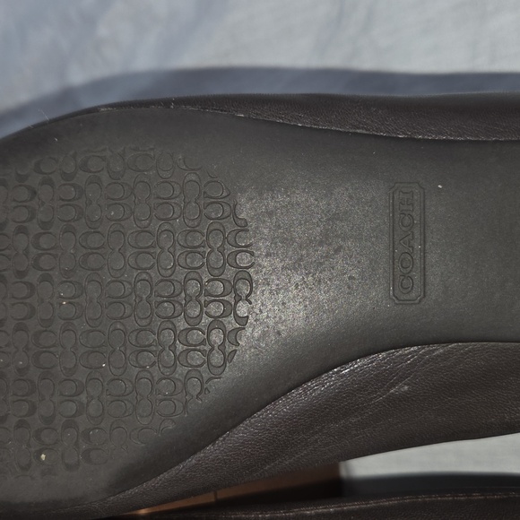 Coach Dark BROWN, Chestnut Flats with Gold Hardware and Plaid Lining 8 8B - Picture 9 of 14